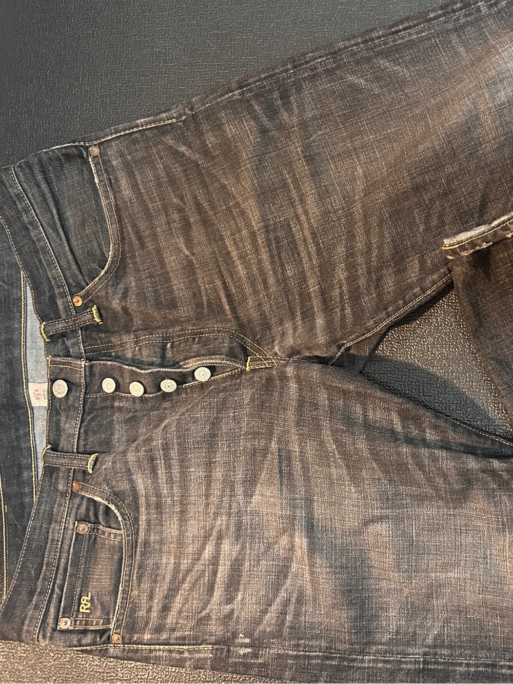 Amazing Vintage Denim Ralph Lauren Double RL Dark Indigo Slim Straight Jeans